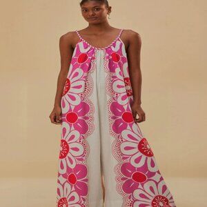 NWT Farm Rio Floral Maia Off White Jumpsuit XS